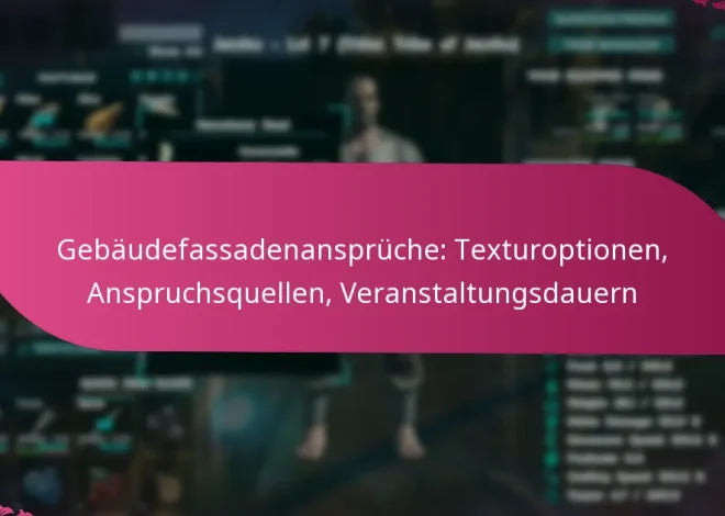Gebäudefassadenansprüche: Texturoptionen, Anspruchsquellen, Veranstaltungsdauern