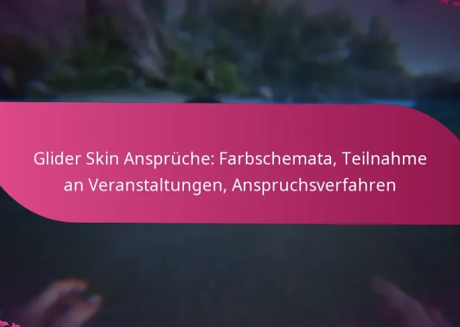 Glider Skin Ansprüche: Farbschemata, Teilnahme an Veranstaltungen, Anspruchsverfahren