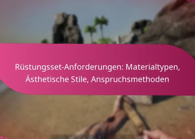 Rüstungsset-Anforderungen: Materialtypen, Ästhetische Stile, Anspruchsmethoden