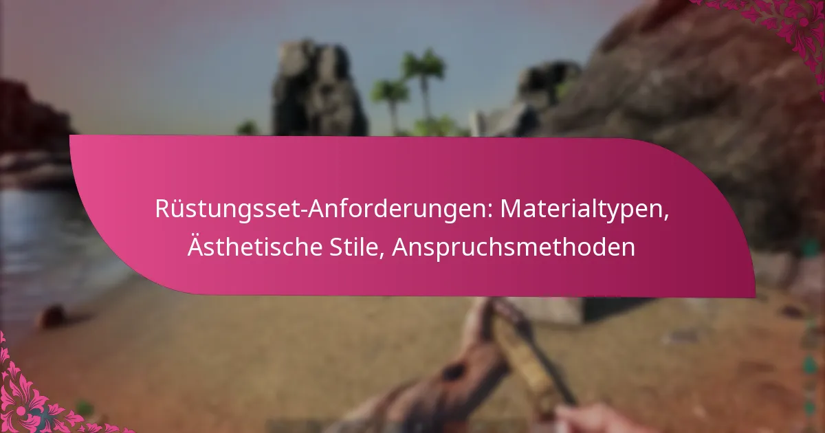 Rüstungsset-Anforderungen: Materialtypen, Ästhetische Stile, Anspruchsmethoden