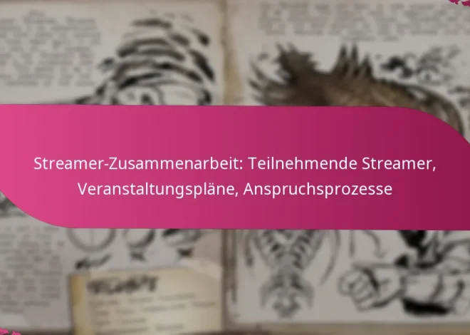 Streamer-Zusammenarbeit: Teilnehmende Streamer, Veranstaltungspläne, Anspruchsprozesse