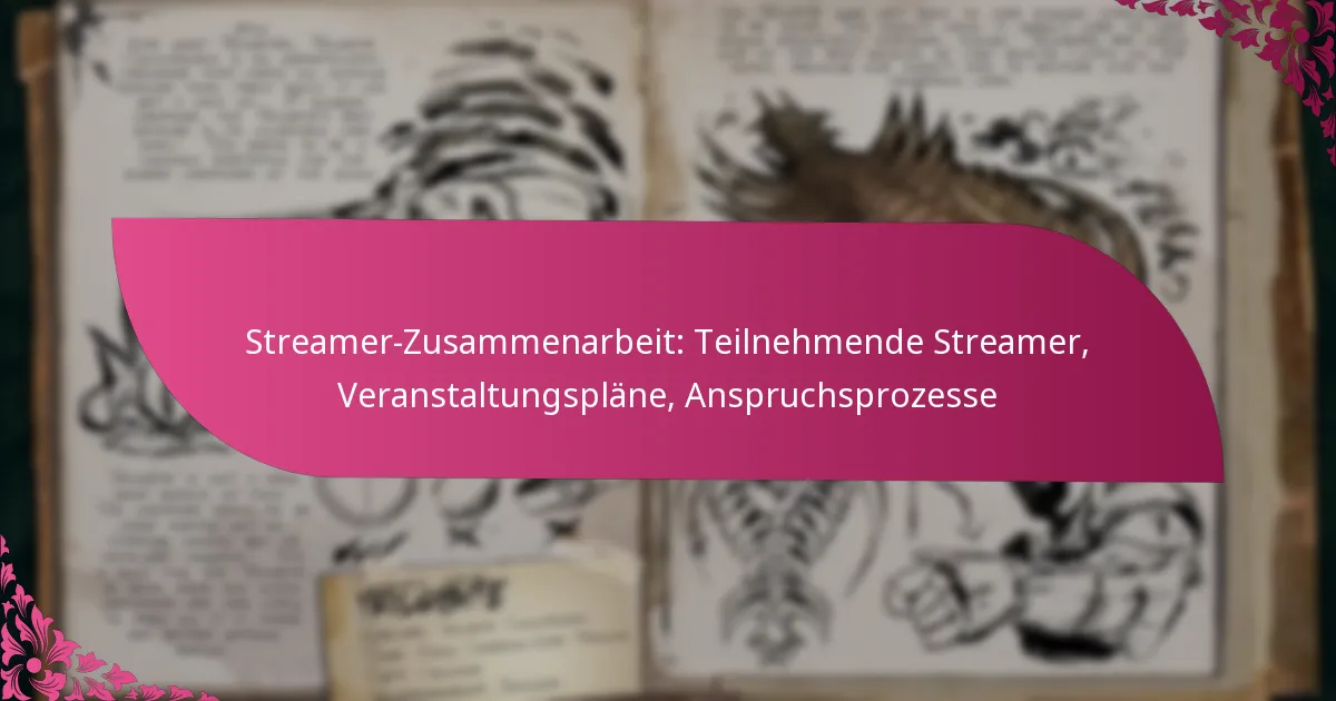 Streamer-Zusammenarbeit: Teilnehmende Streamer, Veranstaltungspläne, Anspruchsprozesse