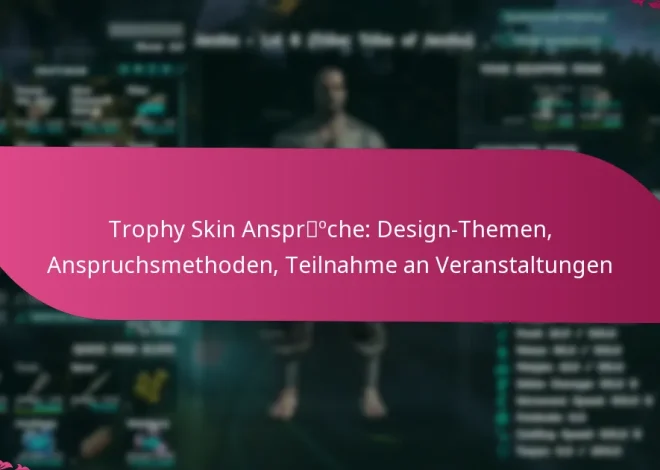 Trophy Skin Ansprüche: Design-Themen, Anspruchsmethoden, Teilnahme an Veranstaltungen