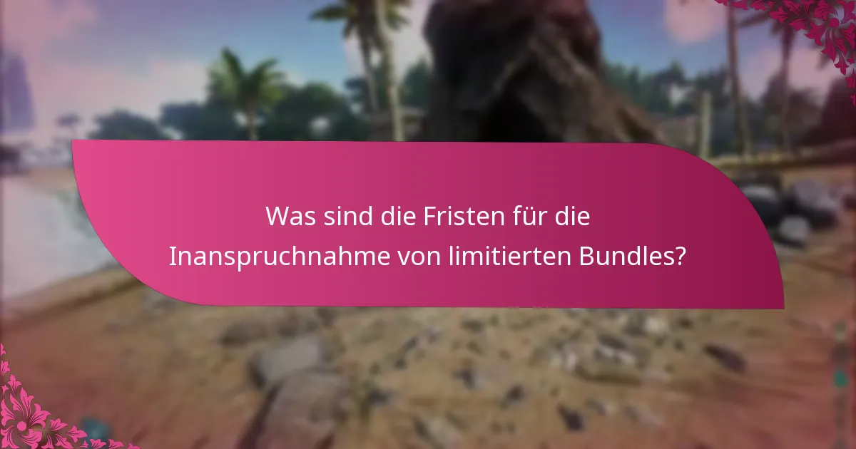 Was sind die Fristen für die Inanspruchnahme von limitierten Bundles?