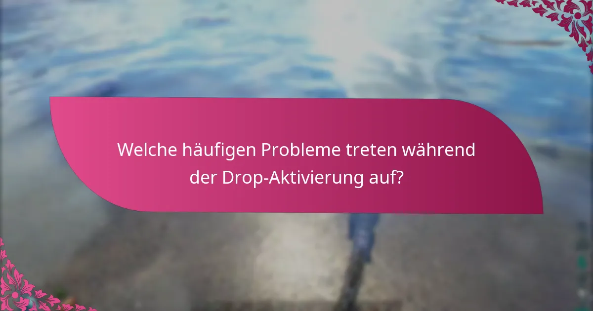 Welche häufigen Probleme treten während der Drop-Aktivierung auf?